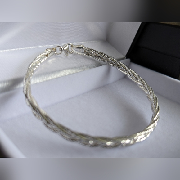 Sterling Silver Bracelet + Earrings 💎 Fine Jewelry Set - Picture 8 of 9
